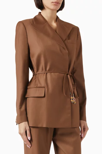 Francoise Belted Blazer in Wool