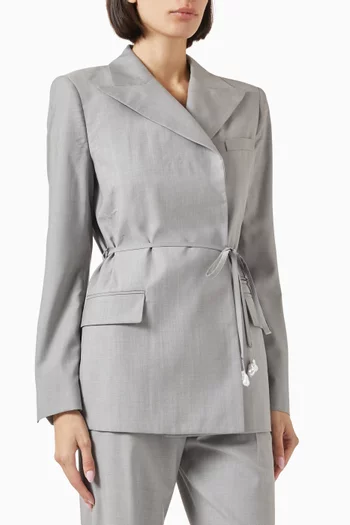 Francoise Belted Blazer in Wool