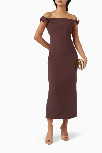 Sabine Off-shoulder Dress in Crepe