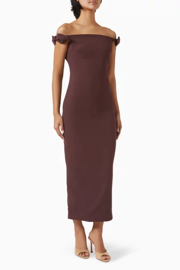 Sabine Off-shoulder Dress in Crepe
