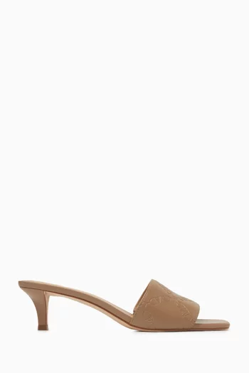Merriam 50 Mule Sandals in Monogram-embossed Leather