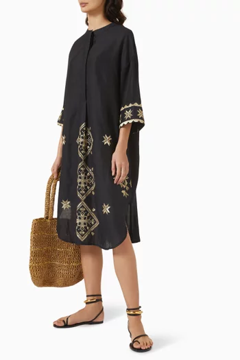 Embroidered Midi Dress