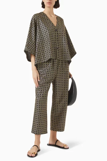 Embroidered Loose-fit Pants