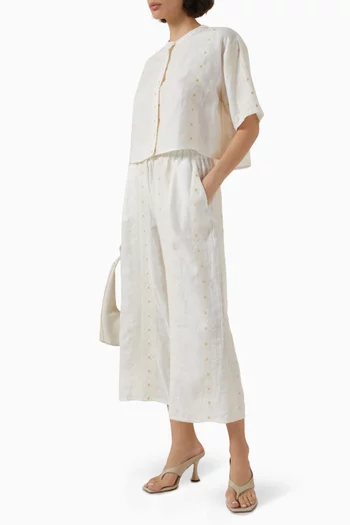 Embroidered Cropped Pants