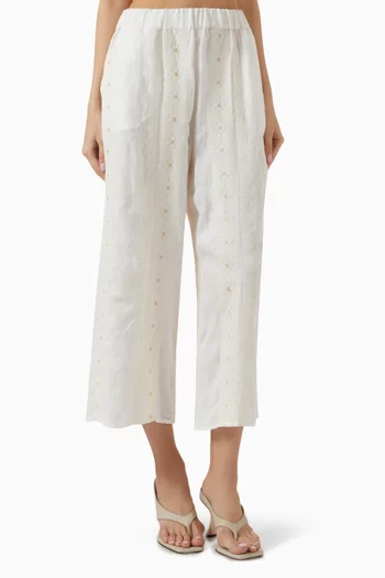 Embroidered Cropped Pants