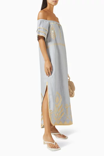 Off-shoulder Maxi Dress in Linen