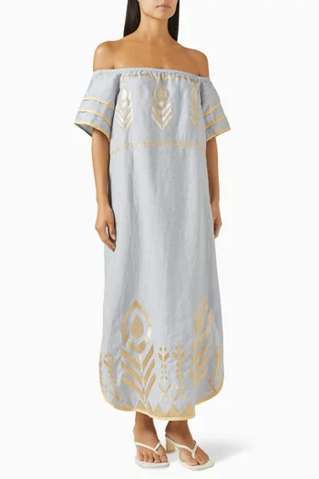 Off-shoulder Maxi Dress in Linen
