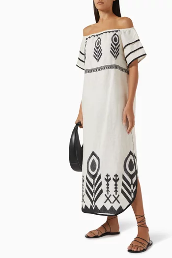 Off-shoulder Maxi Dress in Linen