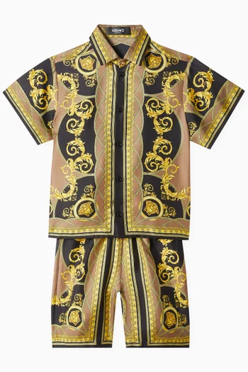 Baroque-pattern Shorts in Silk