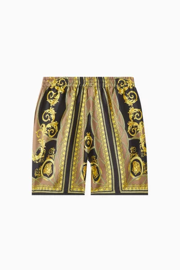 Baroque-pattern Shorts in Silk