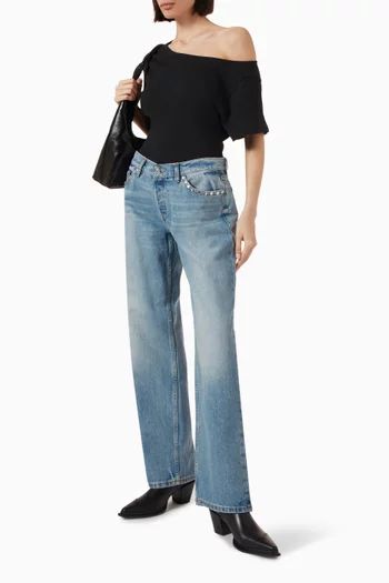 Elena Off-shoulder T-shirt in Jersey