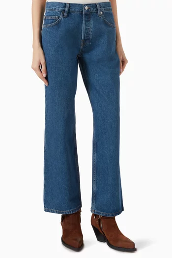 Cropped Low-waist Baggy Jeans in Denim
