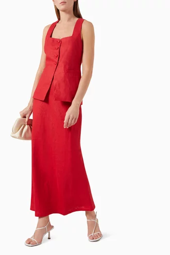 Elise Maxi Skirt in Linen