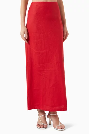 Elise Maxi Skirt in Linen