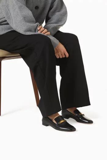 Delisa Logo-plaque Loafers in Leather