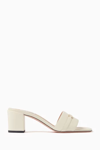 Danika 55 Logo-plaque Mules in Leather