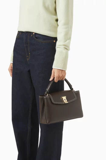 Small Layka Lock Me Top-handle Bag in Leather