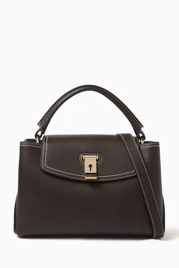 Small Layka Lock Me Top-handle Bag in Leather