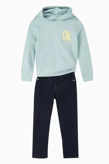 Graphic Logo Hoodie in Cotton