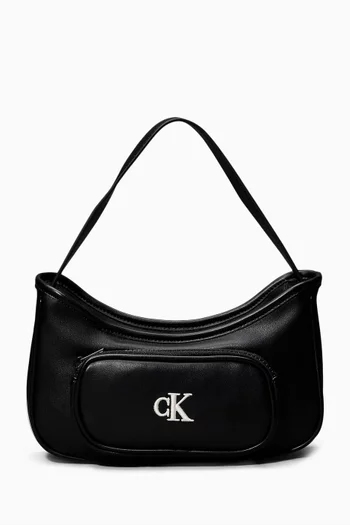 Logo Shoulder Bag in Faux Leather