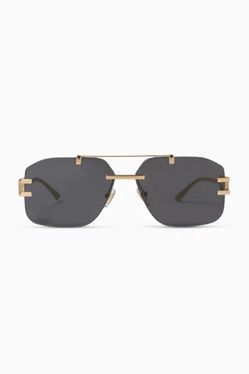 Oversized Aviator Sunglasses in Metal