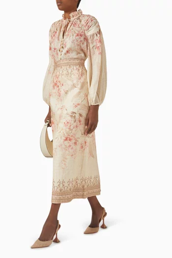 Illuminate Pencil Midi Skirt in Linen
