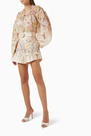 Illuminate Tuck Shorts in Linen