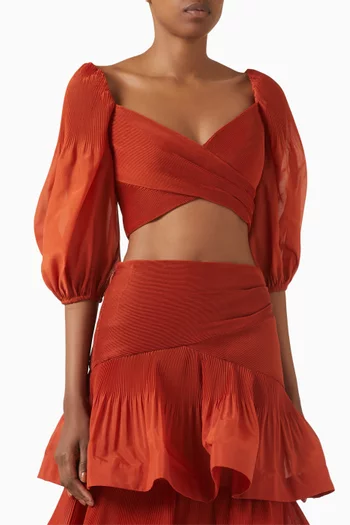 Pleated Crop Top
