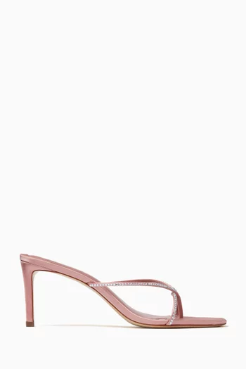 Jade 65 Crystal-embellished Mule Sandals in Metallic Leather