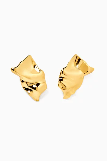 Organic Shaped Earrings in 18kt Gold-plated Brass