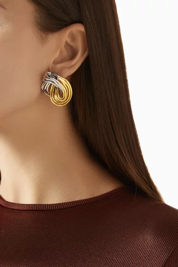Rope Knot Earrings in 18kt Gold & Silver-plated Brass