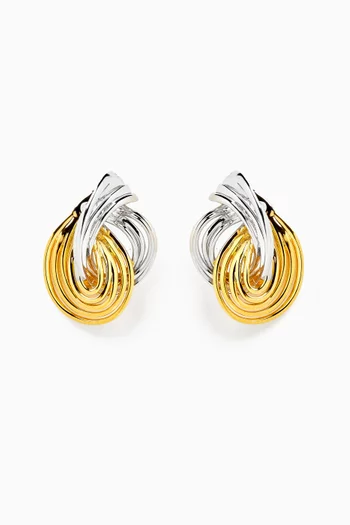 Rope Knot Earrings in 18kt Gold & Silver-plated Brass
