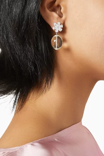 Daisy Drop Earrings in Plated Silver