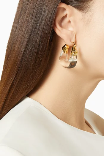 Hoop Earrings in Plated Brass & Resin