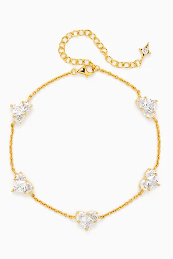 Tennis Crystal Bracelet in Gold-plated Sterling Silver