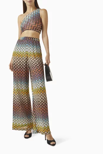 Zigzag Wide-leg Pants in Knit