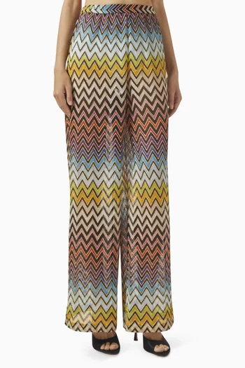 Zigzag Wide-leg Pants in Knit