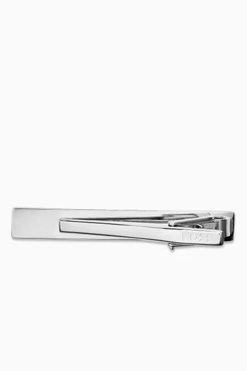 Mother-of-Pearl Tie Clip in Silver-tone Brass