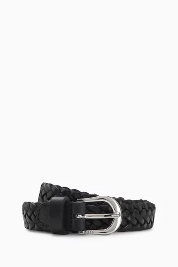 Carol Woven Belt in Leather