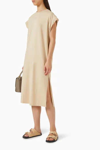 Cap-sleeve Midi Dress in Cotton Blend