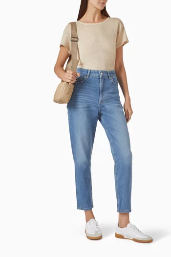 Scoop-neck T-shirt in Linen-jersey