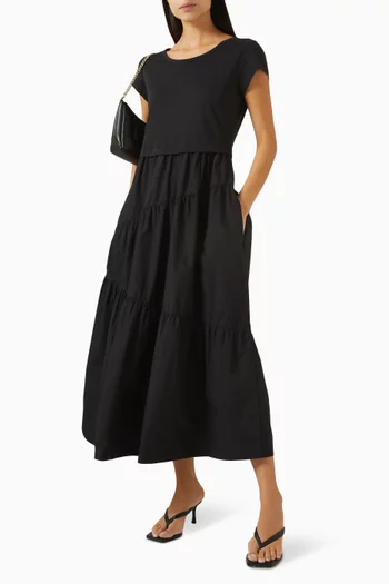 Tiered-skirt Maxi Skirt in Cotton-jersey