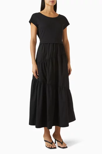 Tiered-skirt Maxi Skirt in Cotton-jersey