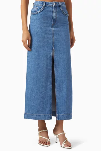 Cima Midi Skirt in Denim