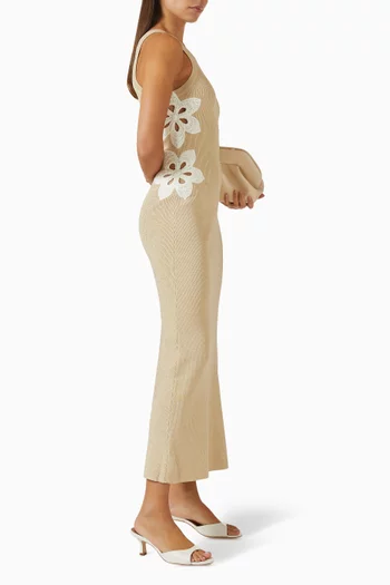 فستان راليستا منسوج بزهور كروشيه