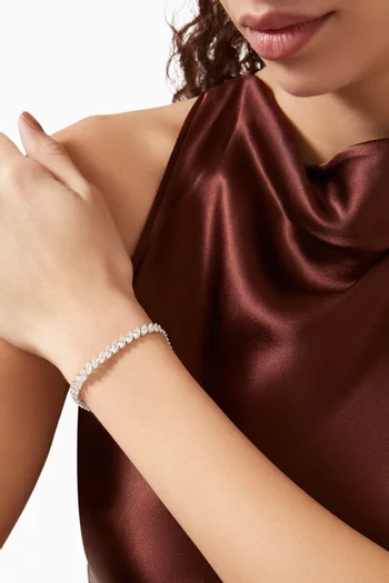 سوار تنس مرصع بماس ماركيز ذهب أبيض عيار 18