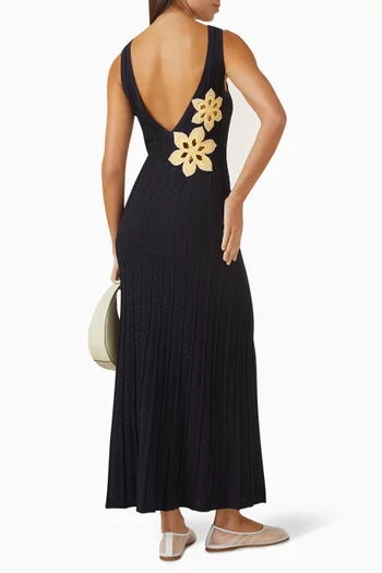 فستان ريميس بزهور كروشيه