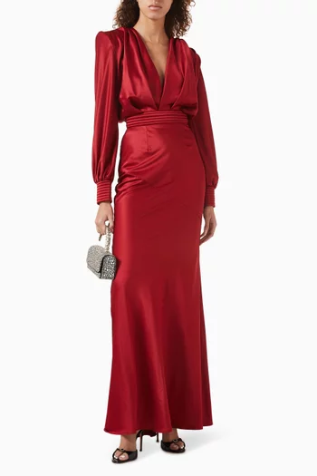 Betsy Maxi Dress in Stretch Satin
