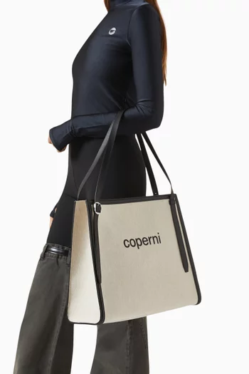 Logo Belt Tote Bag in Canvas
