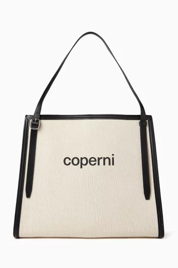 Logo Belt Tote Bag in Canvas